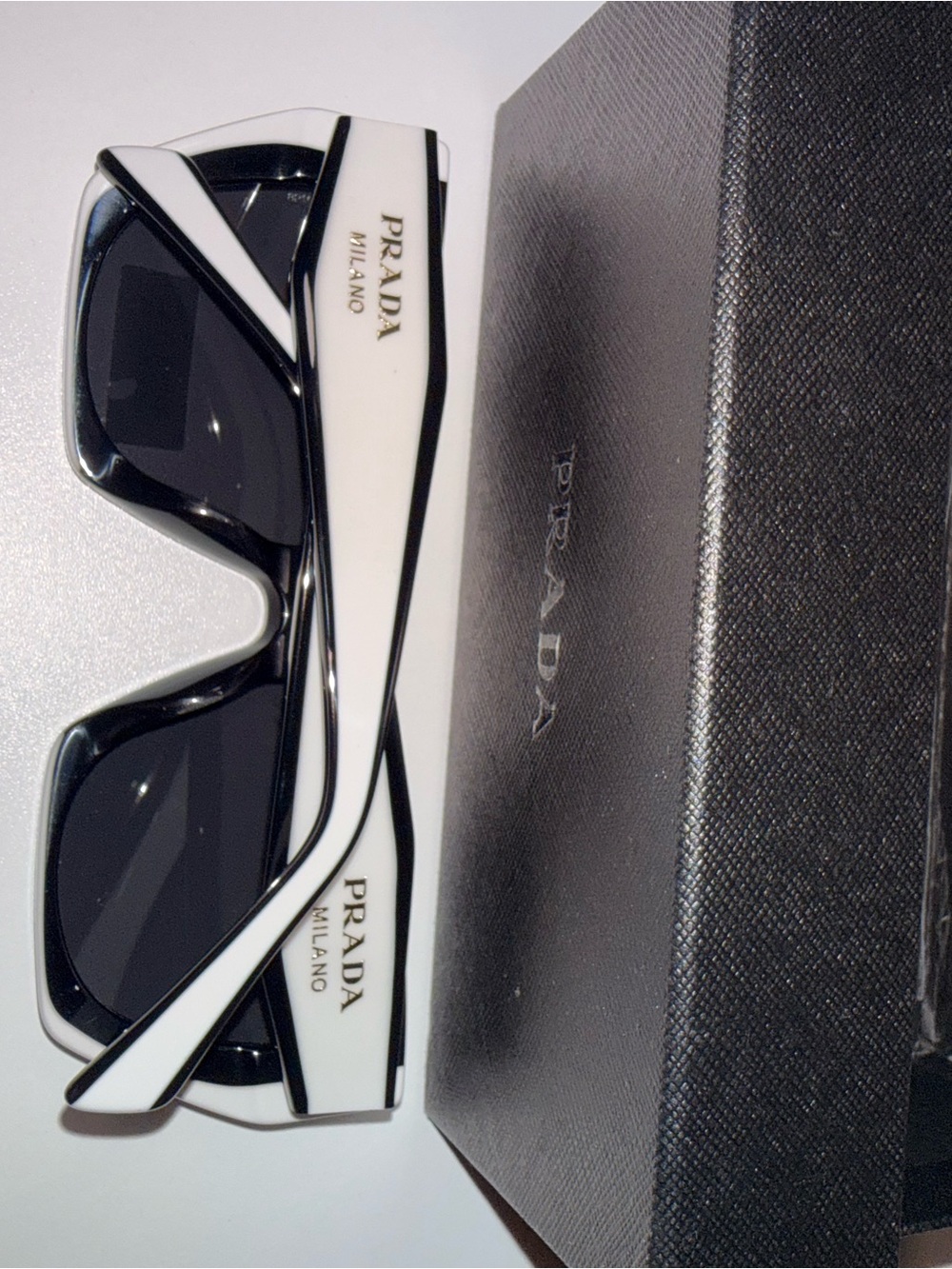 Men's Black & White Logo Sunglasses